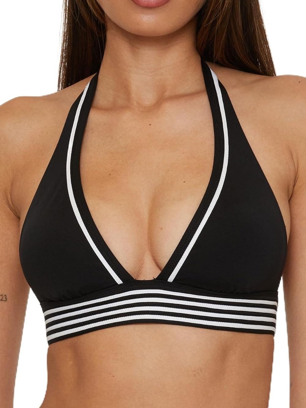 Trina Turk Monaco Pleated Halter Bikini Top, Adjustable Tie Back 10. 2721/bb16-1